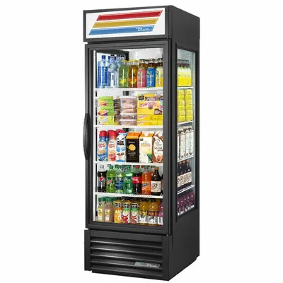 TRUE REFRIGERATION Refrigerated Merchandiser: 78 5/8 in x 27 1/2 in x 29 7/8 in, Black - Glass Door Refrigerator Merchandisers