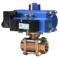 DYNAQUIP CONTROLS Pneumatically Actuated Two-Way Ball Valve: 2 in Size, Bronze, FNPT x FNPT (MPN PVA68AMDA063A)