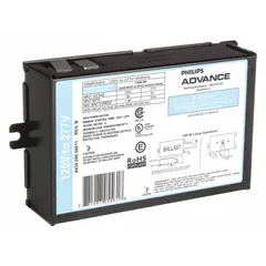Electronic HID ballast for 150 W metal halide lamps with pulse start. Operates on 120/277V AC input. Compatible with ANSI codes C102, C142, M102, M142. Used in commercial and industrial lighting fixtures such as warehouses, retail spaces, and outdoor area lighting.
