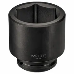 Metric impact socket with 2-1/2" drive and 105 mm six-point opening. Black oxide finish provides corrosion resistance. Designed for use with high-torque impact tools in heavy-duty fastening and loosening of large nuts and bolts.