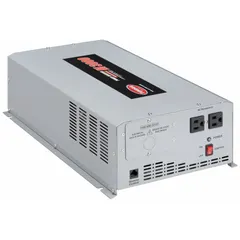 The TUNDRA M3000 inverter converts 12V DC input to 120V AC output at 60 Hz with 3000 W continuous power in modified sine wave form. It features terminal blocks for DC connection and three outlets. Typical applications include powering tools and equipment on service trucks, at remote job sites, or in backup power scenarios where grid power is unavailable.
