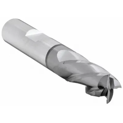 CLEVELAND Square End Mill: High Speed Steel, TiCN Coated, 4 Flute, 3/8" Mill Dia - Left-Helix High-Speed Steel Square End Mills