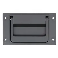 SUGATSUNE Recessed Folding Pull Handle: Unthreaded Holes, Zinc, Gray, Bridge, 5.9 in Overall Lg (MPN PT-148)