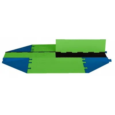 HI-VIZ CABLE PROTECTOR: 5 Channels, 1 1/4 in Max Cable Dia, 51 1/4 in Wd - Accessibility Cable Ramps with Hinged Cover