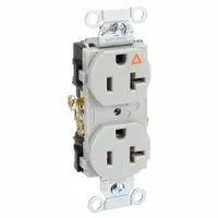 HUBBELL Receptacle: Duplex, 5-20, Gray, 125V AC, 20 A, 2 Pole / 3 Wire (MPN IG20CRGRY)