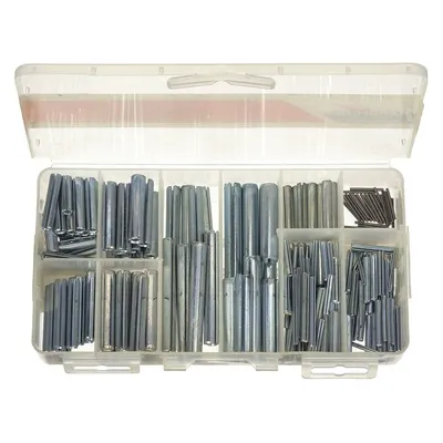 ITW BEE LEITZKE Pin Assortment,204 pcs,17 Sizes: Std, Inch, Steel, Grade 1074, Zinc Plated - Spring Pin Assortments