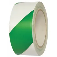 Floor Marking Tape: Gen Purpose, Striped, Green/White, 2 in x 54 ft, 5.5 mil Tape Thick, INCOM (MPN VHT213)