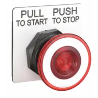SCHNEIDER Mushroom Head Push Button: Red, 30 mm Mounting Size, Non-Metallic, Maintained (MPN 9001SKR9R)