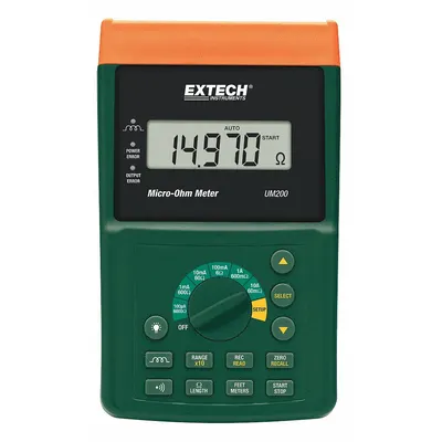 EXTECH Micro Ohmmeter: 60 microohm to 6 kiloohm, Digital, USB, Low Resist - Milli- & Micro-Ohm Meters