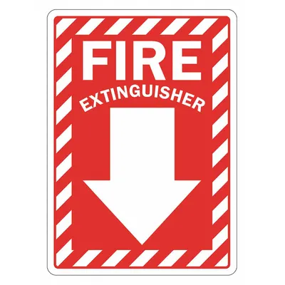 LYLE Fire Extinguisher Sign: Plastic, Mounting Holes Sign Mounting - Fire Extinguisher Signs