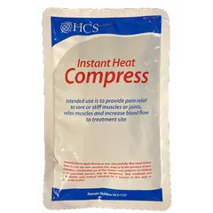 Disposable heat pack filled with water, measuring 9 inches in length and 6 inches in width. Latex-free and unitized with no fastener. Blue color. Supplied in a 24-pack. Suitable for providing portable warmth in cold environments.