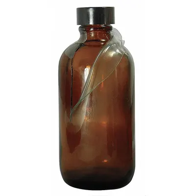 QORPAK Sampling Bottle: 120 mL, Amber, 22-400, Phenolic, 24, PolyCone - Safety Coated Narrow Mouth Round Glass Lab Bottles