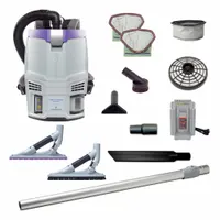 PROTEAM Backpack Vacuum: 65 cfm Air Flow, 12.8 lb Wt, 63 dB Sound Level, 3/4 gal Vacuum Capacity (MPN 107776)