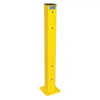 BLUFF Corner Post: Corner, 42 in Overall Ht, Steel, Powder Coated, 4 in Post Dp, 4 Mounting Holes (MPN TGP42-C-YEL)