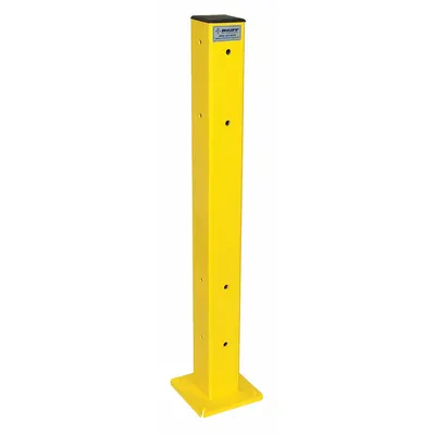 BLUFF Corner Post: Corner, 42 in Overall Ht, Steel, Powder Coated, 4 in Post Dp - Bolt-On Guardrail Posts