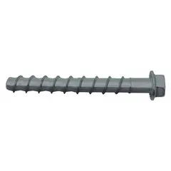 This heavy-duty hex-head screw anchor is designed for fastening into concrete, block, or brick. Made from Grade SW steel with a galvanized finish, it features an external hex head and is removable. Supplied in a 20-pack, it uses inch-system measurements.