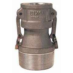 Type B aluminum cam and groove fitting with 3 in -8 male NPT threads and a nitrile gasket. Used for quick-connect coupling in industrial fluid handling systems, including chemical transfer and water lines.