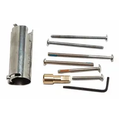 Chrome-finished handle extension kit for MOEN bathtub and shower faucets. Used to extend existing faucet handles for improved accessibility or clearance in residential and commercial plumbing applications.
