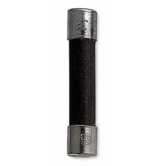 Fast-acting cylindrical fuse rated 7 A at 250 V AC, with non-indicating design. Measures 1/4 in x 1 1/4 in. Opens quickly during overcurrent to protect sensitive circuits in power supplies, control panels, and industrial machinery.