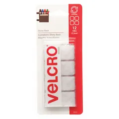 VELCRO BRAND 90073 pre-cut squares are 7/8 in by 7/8 in nylon hook-and-loop fasteners. They provide a reusable, adjustable bond for mounting, organizing, and securing lightweight items in industrial, commercial, and DIY settings. Suitable for cable management, signage, and panel attachments.