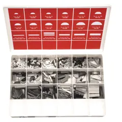 This assortment includes inch-sized straight and Woodruff keys for securing gears, pulleys, and couplings to shafts. Suitable for maintenance, repair, and assembly in industrial machinery and power transmission applications. Type: Straight/Woodruff. MPN: WWG-DISP-MK-WKC401.