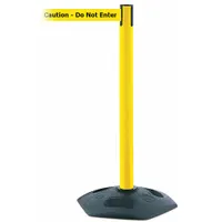 TENSABARRIER Barrier Post with Belt: Yellow, No Pattern, Caution Do Not Enter, 13 ft Belt Lg, Yellow (MPN 886-35-MAX-NO-YAX-C)