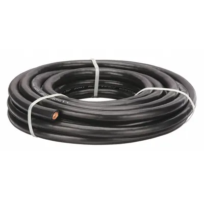 WESTWARD Battery Jumper Cable: 1 ga, 100 ft Cable Lg, Black - Cut to Length Jumper Cables