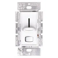 LUTRON Lighting Dimmer: 1-Pole, 120V AC, 300W (ELV), 300W (ELV), Rocker On/Off, Slide Dimming Switch (MPN SELV-300P-WH)