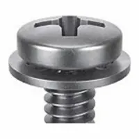 This SEMS machine screw features a pre-assembled internal tooth lock washer that resists loosening from vibration. Constructed from passivated stainless steel with a pan head and #3 drive, it is suited for fastening components in industrial machinery, electrical enclosures, and panel assemblies
