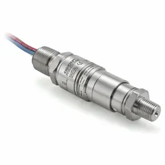 This hazardous-location miniature pressure switch features a piston actuator with a 1NO/1NC contact configuration. It has a pressure range of 100 psi to 1,000 psi, a 1/4" MNPT pressure connection, and a 1/2" MNPT conduit connector with 18 AWG 12" wire leads. Suitable for monitoring and controlling pressure in environments where explosive gases or dust may be present.