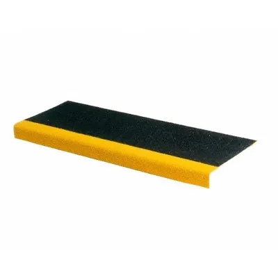 FIBERGRATE Stair Tread Cover: Full Coverage Grit, Fiberglass, Fastener-Installed, 11 in Dp - Full Coverage Grit Stair Tread Covers & Nosings