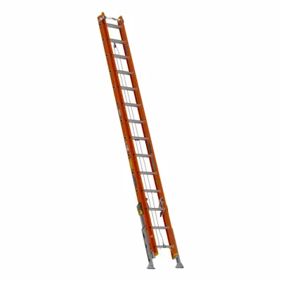 WERNER D6228-2VL 28 ft Fiberglass Extension Ladder with Leg Leveling - Leg Leveling Non-Conductive Fiberglass Extension Ladders