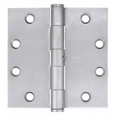 This full mortise-mount butt hinge is constructed from steel with a 1 3/4 in leaf width. It features a concealed bearing type for smooth operation and a non-removable pin. Commonly used for mounting doors in commercial and industrial applications where a secure, low-profile hinge is required.
