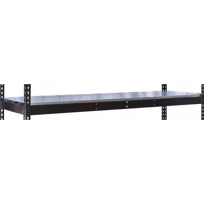 HALLOWELL Shelf: 72 in x 18 in, 1,000 lb Load Capacity, Steel, 22 ga Decking, Black - Steel-Plank Decking Shelf Kits for Boltless Shelving
