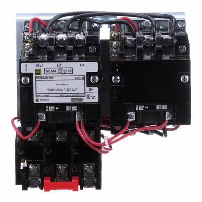 SQUARE D Magnetic Motor Starter: Reversing, 3 Poles, NEMA Size 0, 9 A - Reversing Starters with Thermal Overloads