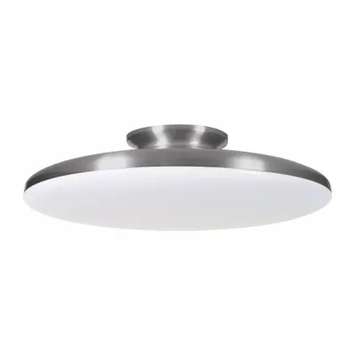 AFX INC. Flush Mount: 15 in Dia, Satin Nickel, 4 1/2 in Ht, 2,200 lm, 3000K/3500K/4000K - Skye Semiflush-Mount Lights