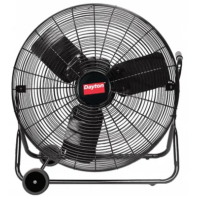 Dayton Portable Fan: 24 in Blade Dia, 115V AC, Mobile, 1/4 hp, Direct Drive - Standard Industrial Floor Fans