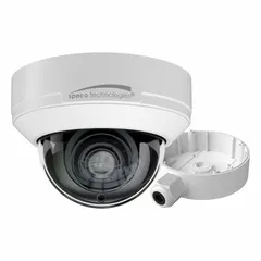 This 4MP varifocal network IP dome camera features a 1/3 CMOS image sensor with a 12 mm maximum focal length and a 104.8° maximum viewing angle. It connects via an RJ45 connector for network video surveillance in indoor or outdoor environments such as retail spaces, offices, or warehouses.