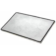 This prefilter captures larger airborne particles before they reach the main filter, extending the life of the enclosure's filtration system. It is used in laboratory fume hoods and filtered enclosures to maintain air quality and protect the primary filter.
