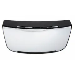 Convex glass and handset replacement kit for rectangular vehicle mirrors with 4 1/4 in mirror height. Includes housing. Used for repairing or replacing mirror components on trucks and buses.