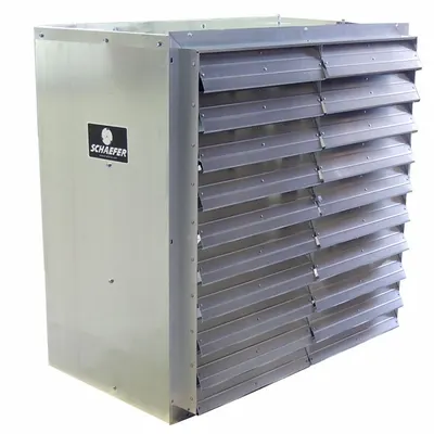 SCHAEFER Exhaust Fan: 48 in Blade, 1 Speed, 1 hp, Totally Enclosed Air Over, 18,600 cfm - High-Efficiency Shutter-Mount Exhaust Fans