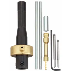 This arbor is designed for use with magnetic drills to hold annular cutters during hole cutting operations in metal. It includes a Coolant Inducer that delivers cutting fluid to the cutting zone, reducing heat and extending tool life. The arbor has a 2 in cutting depth and is compatible with standard annular cutters.