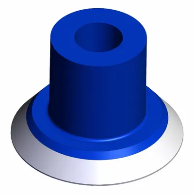 SMC Vacuum Pad: Flat, w/o Adapter, 25 mm Pad Dia, Food Grade Silicone Rubber - Flat Type Food-Safe Vacuum Pads