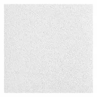 Fiberglass ceiling tile in white, 24 in x 48 in, with square lay-in edge for 15/16 in grid. Impact resistant with high light reflectance (83% or more) and high recycled content (50% or more). Suitable for library applications where acoustic performance and durability are required