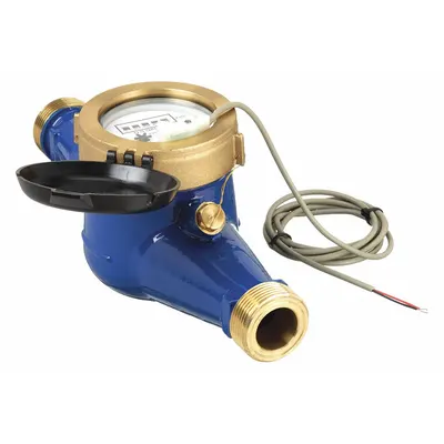 PULSAFEEDER Mechanical Flowmeter: Water Meter, Water, Brass, 3/4 in NPT, 3/4 in Connection Size - Inline Multijet Flowmeters