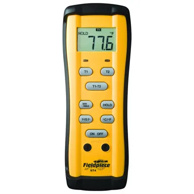 FIELDPIECE Thermometer: 32 to 64.4°F, to 82.4 to 122°F, For Type K Thermocouple Type - Thermocouple Meters without Data Output