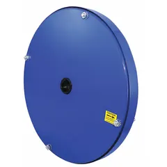 This steel hose reel drive spring assembly with canister is designed for use with COXREELS SD-SERIES reels. It provides the necessary tension for retraction in industrial hose reel applications. The assembly is constructed from steel for consistent performance.