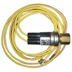 Low pressure switch accessory for Goodman condensers. Shuts the unit off if pressure falls below acceptable limits. Used in whole-house gas furnace systems to protect against low pressure conditions.