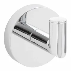 This SPEAKMAN robe hook is constructed of brass with a brushed finish. It supports up to 20 lb and includes mounting hardware for wall attachment. Suitable for hanging robes, towels, or lightweight garments in bathrooms.
