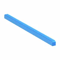 Rectangular metric gear rack with module m 2, 500 mm length, made of nylon, and 20° pressure angle. Used in linear motion systems such as CNC machines, automation equipment, and material handling for smooth, low-friction rack-and-pinion drives